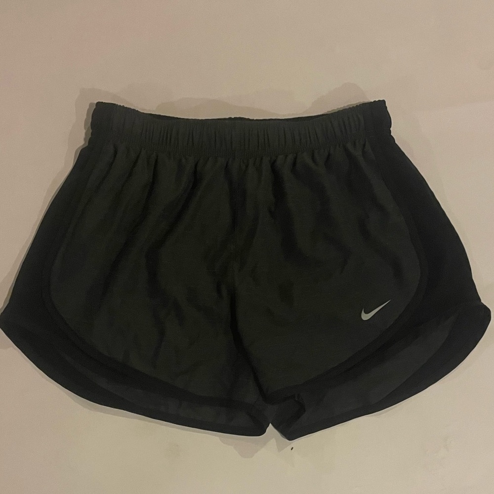 Grey and black girls Nike running shorts